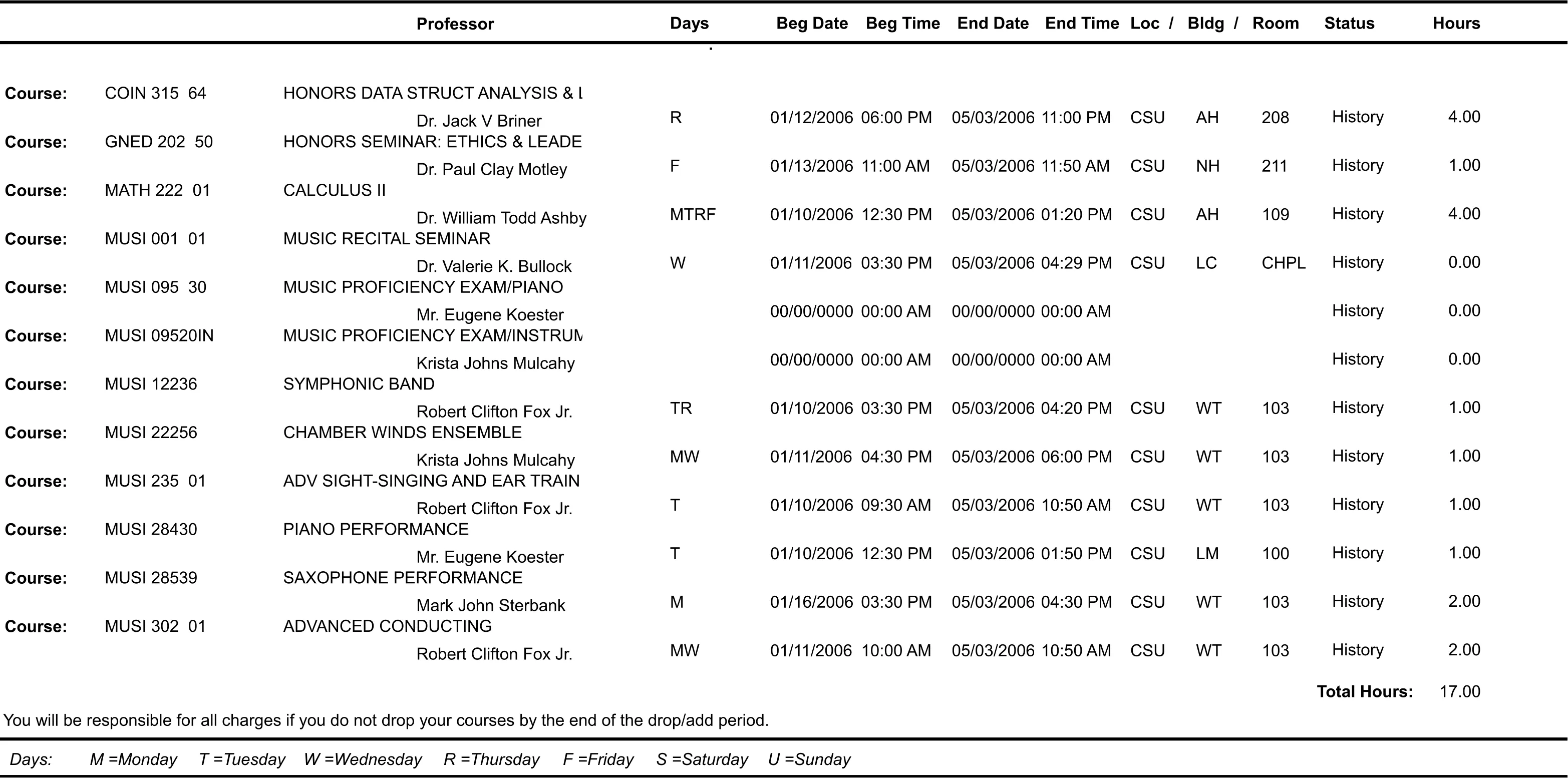 My Class Schedule