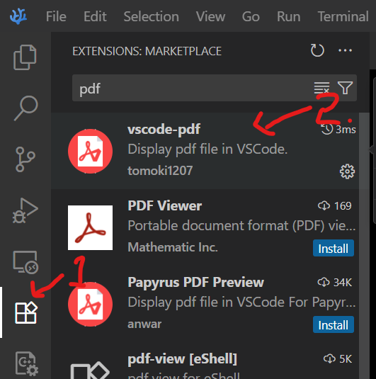 vscode-pdf extension